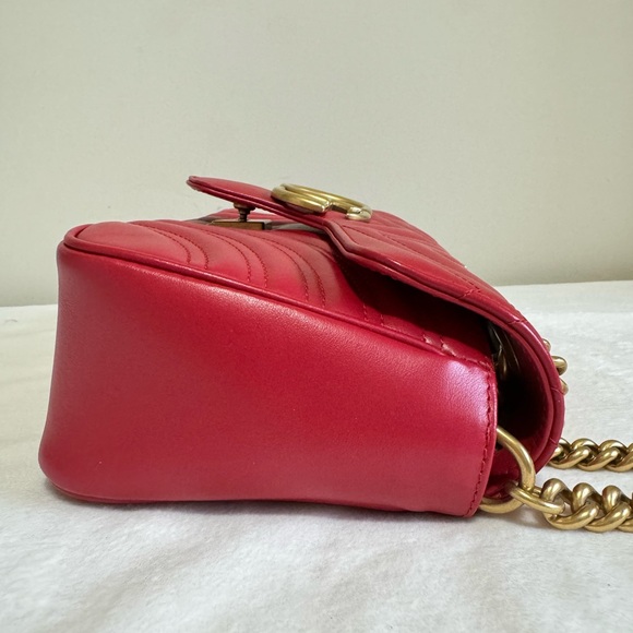🩷SOLD🩷 GUCCI MARMONT FLAP SMALL (red) - Picture 13 of 16